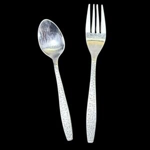 Lot of 2 Pieces TWA AIRLINE FLATWARE Fork Spoon TRANS WORLD AIRLINES Vintage